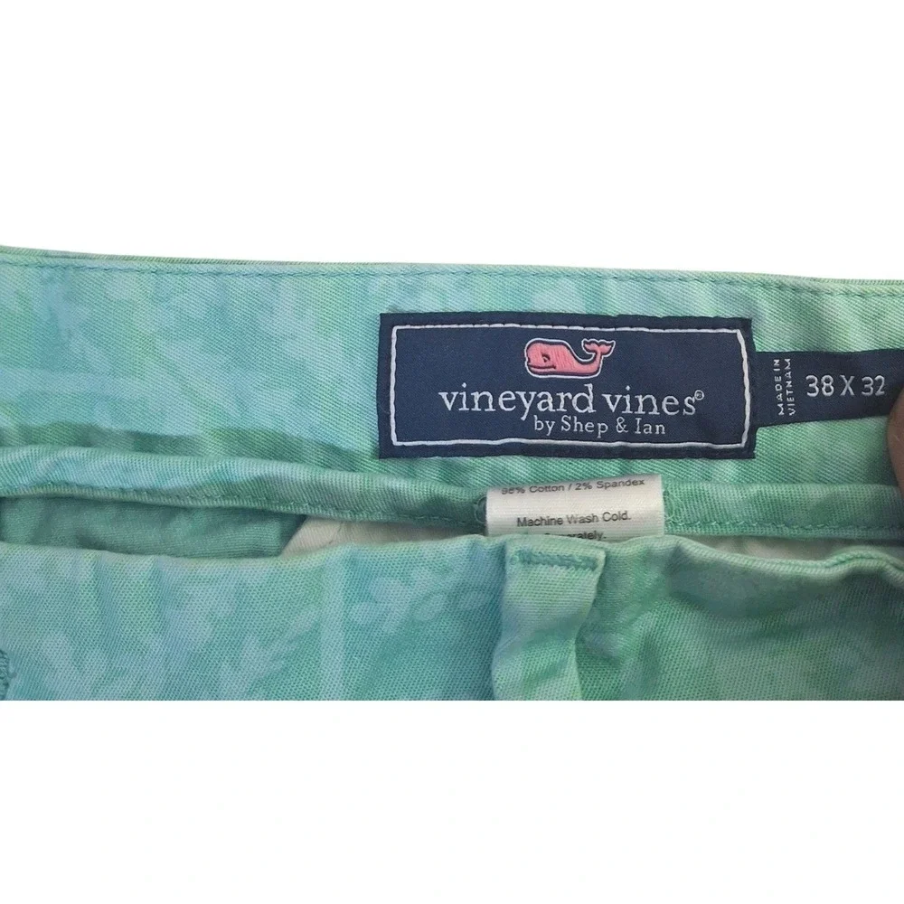 Vineyard‎ Vines Breaker Pant Mens 38x32* Seafoam Green Tropical Chino Trousers